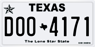 TX license plate DOO4171