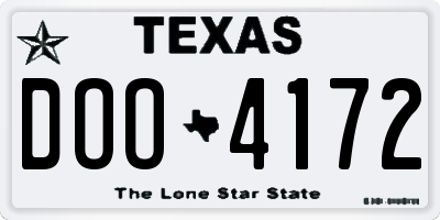 TX license plate DOO4172