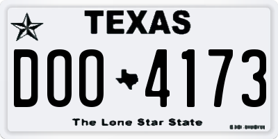 TX license plate DOO4173
