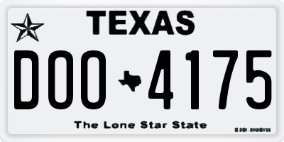TX license plate DOO4175