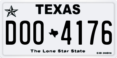TX license plate DOO4176