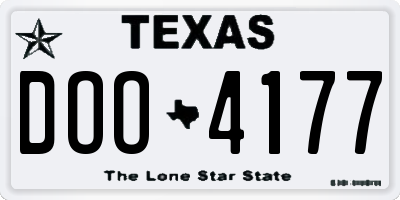 TX license plate DOO4177
