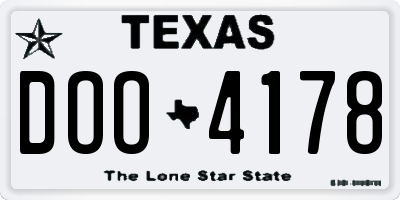 TX license plate DOO4178