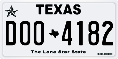 TX license plate DOO4182