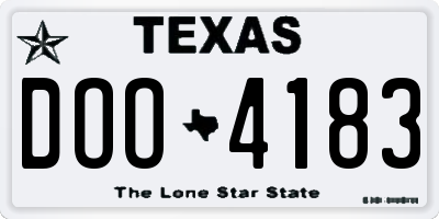 TX license plate DOO4183