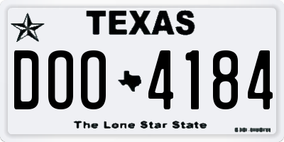 TX license plate DOO4184