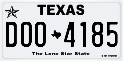 TX license plate DOO4185