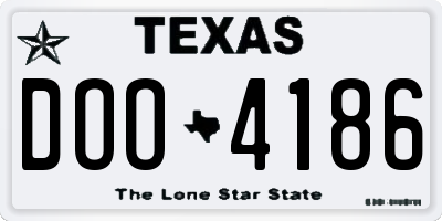 TX license plate DOO4186