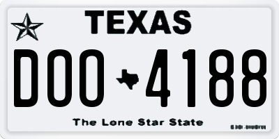 TX license plate DOO4188