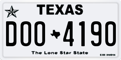 TX license plate DOO4190