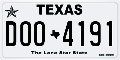 TX license plate DOO4191