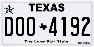 TX license plate DOO4192