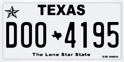TX license plate DOO4195