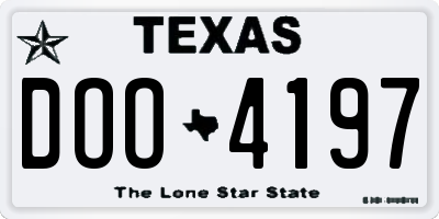 TX license plate DOO4197