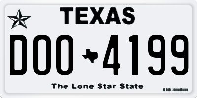TX license plate DOO4199