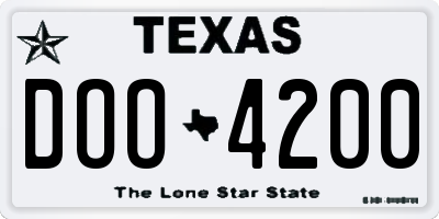 TX license plate DOO4200