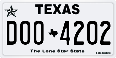 TX license plate DOO4202