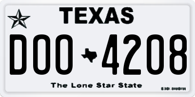 TX license plate DOO4208