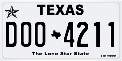 TX license plate DOO4211