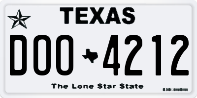 TX license plate DOO4212