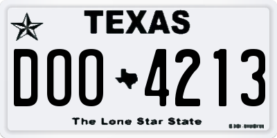 TX license plate DOO4213