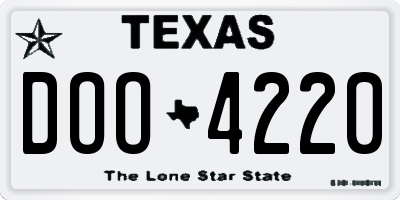 TX license plate DOO4220