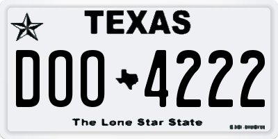 TX license plate DOO4222
