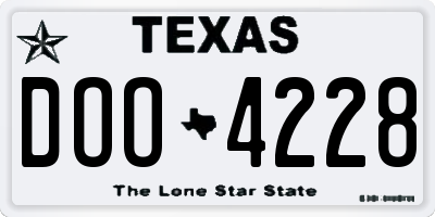 TX license plate DOO4228