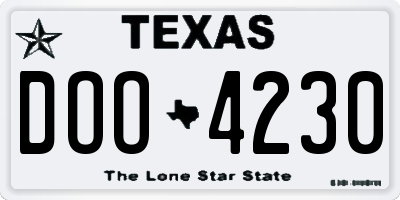 TX license plate DOO4230
