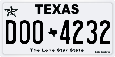 TX license plate DOO4232