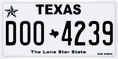 TX license plate DOO4239