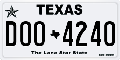 TX license plate DOO4240