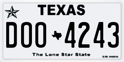 TX license plate DOO4243