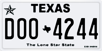 TX license plate DOO4244