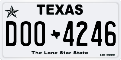 TX license plate DOO4246