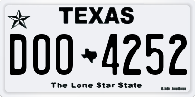 TX license plate DOO4252