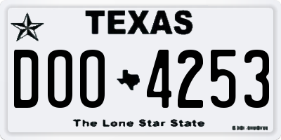 TX license plate DOO4253