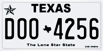 TX license plate DOO4256