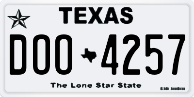 TX license plate DOO4257