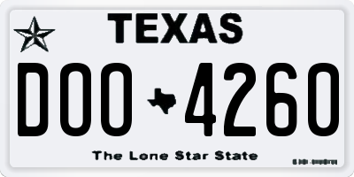 TX license plate DOO4260