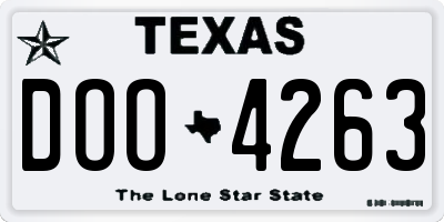 TX license plate DOO4263