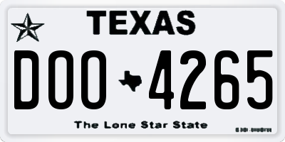 TX license plate DOO4265