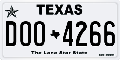 TX license plate DOO4266