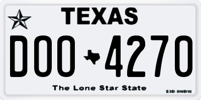 TX license plate DOO4270