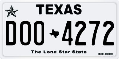 TX license plate DOO4272