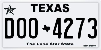 TX license plate DOO4273