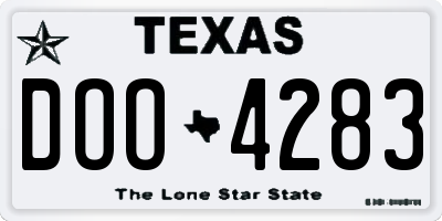 TX license plate DOO4283