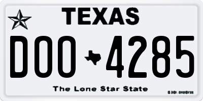 TX license plate DOO4285