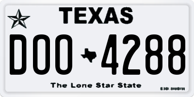 TX license plate DOO4288