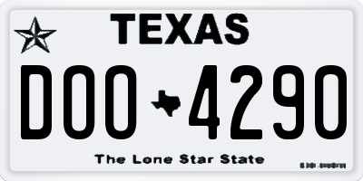 TX license plate DOO4290